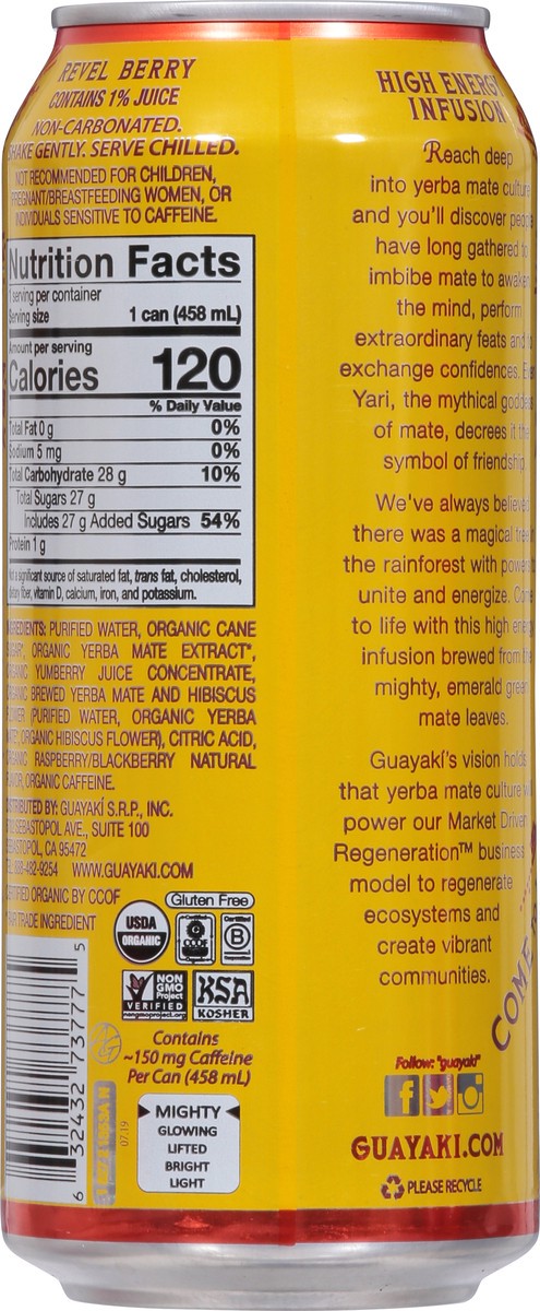 slide 4 of 9, Guayaki Yerba Mate Revel Berry Org - 15.5 oz, 15.5 oz