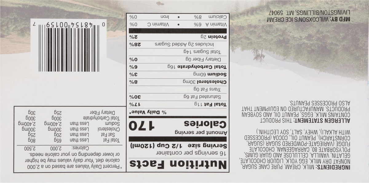slide 17 of 17, Wilcoxson's Chocolate Runs Through It Ice Cream 0.5 gal, 1/2 gal
