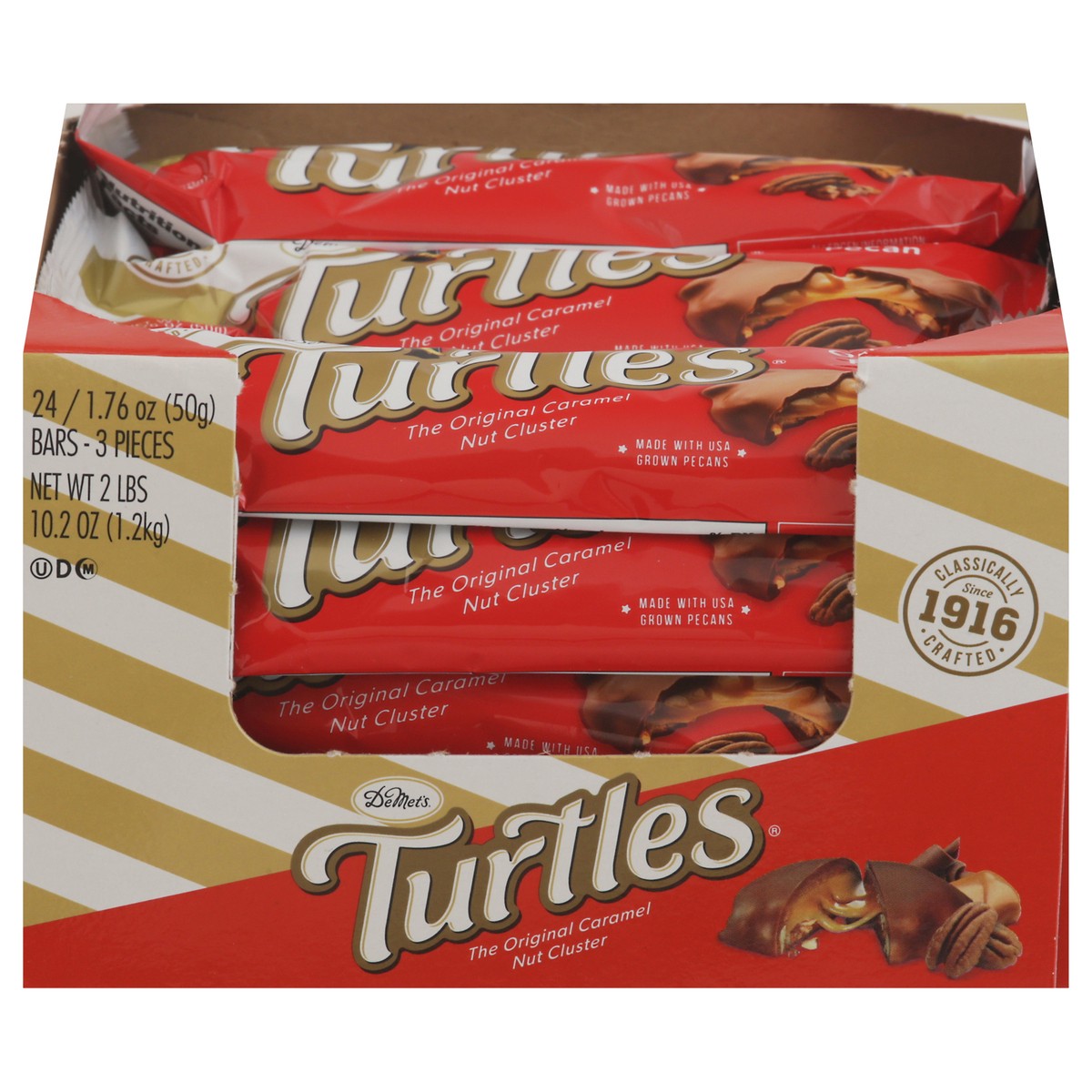 slide 1 of 13, Turtles Original Pecan Nut Cluster 24 - 1.76 oz Bars, 24 ct