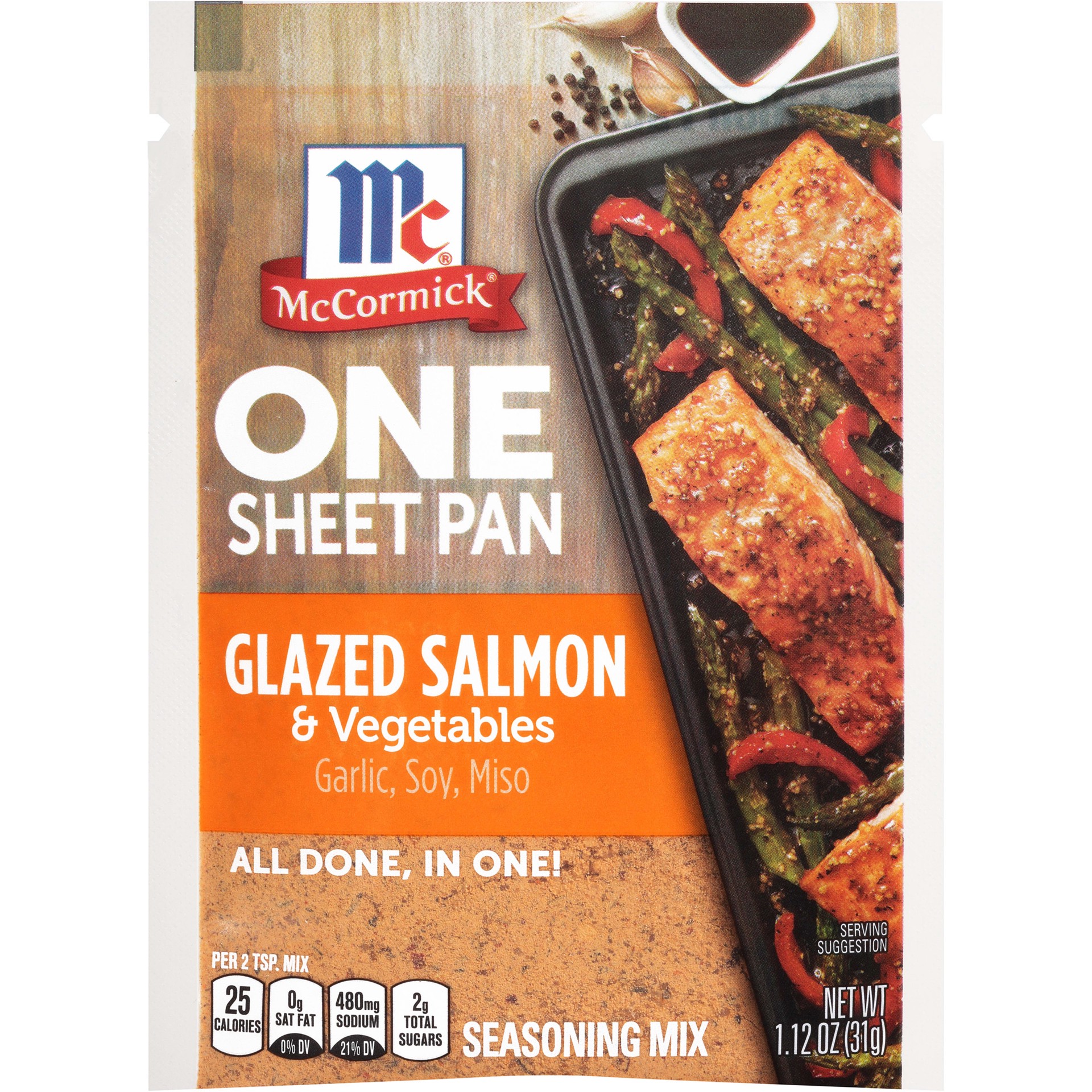 slide 1 of 7, McCormick Glazed Salmon Seasoning Mix, 1.12 oz