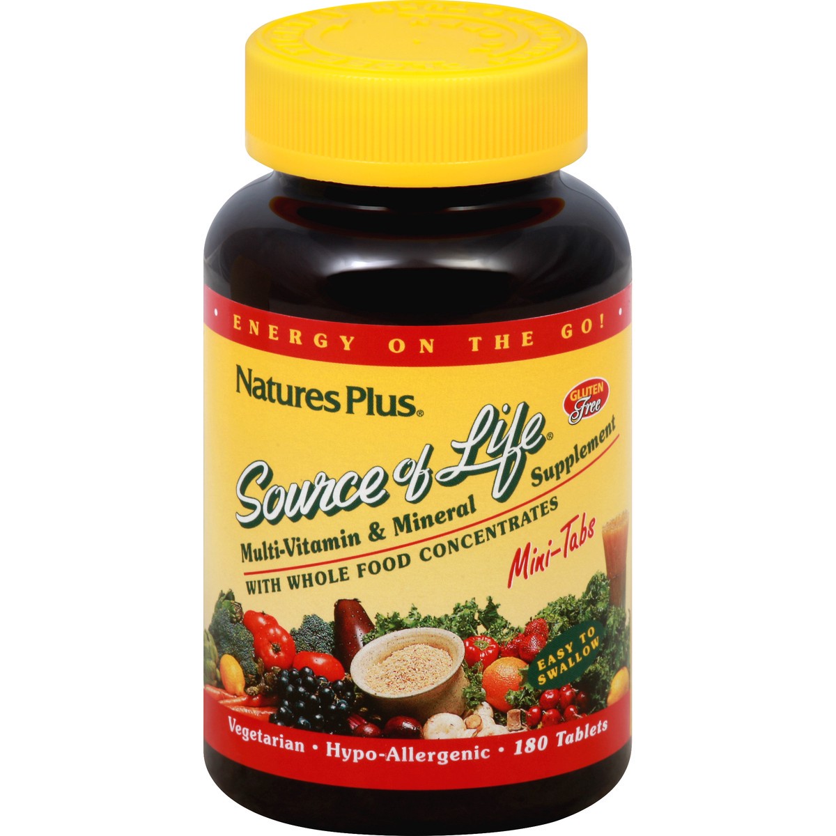 slide 1 of 7, Nature's Plus Source of Life Multi-Vitamin & Mineral Mini Tablets, 180 ct