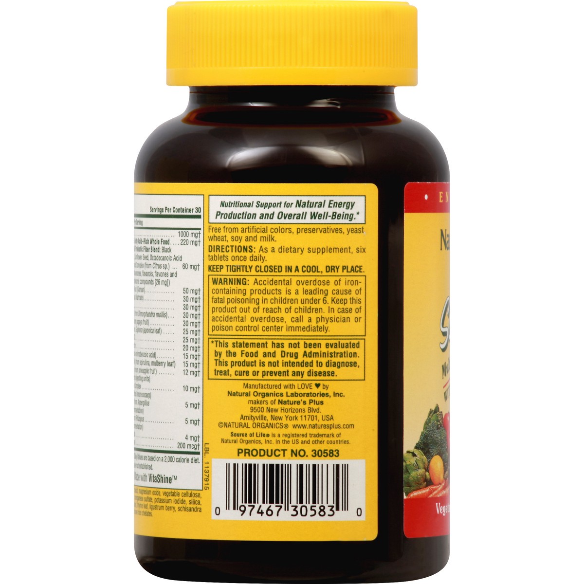 slide 4 of 7, Nature's Plus Source of Life Multi-Vitamin & Mineral Mini Tablets, 180 ct