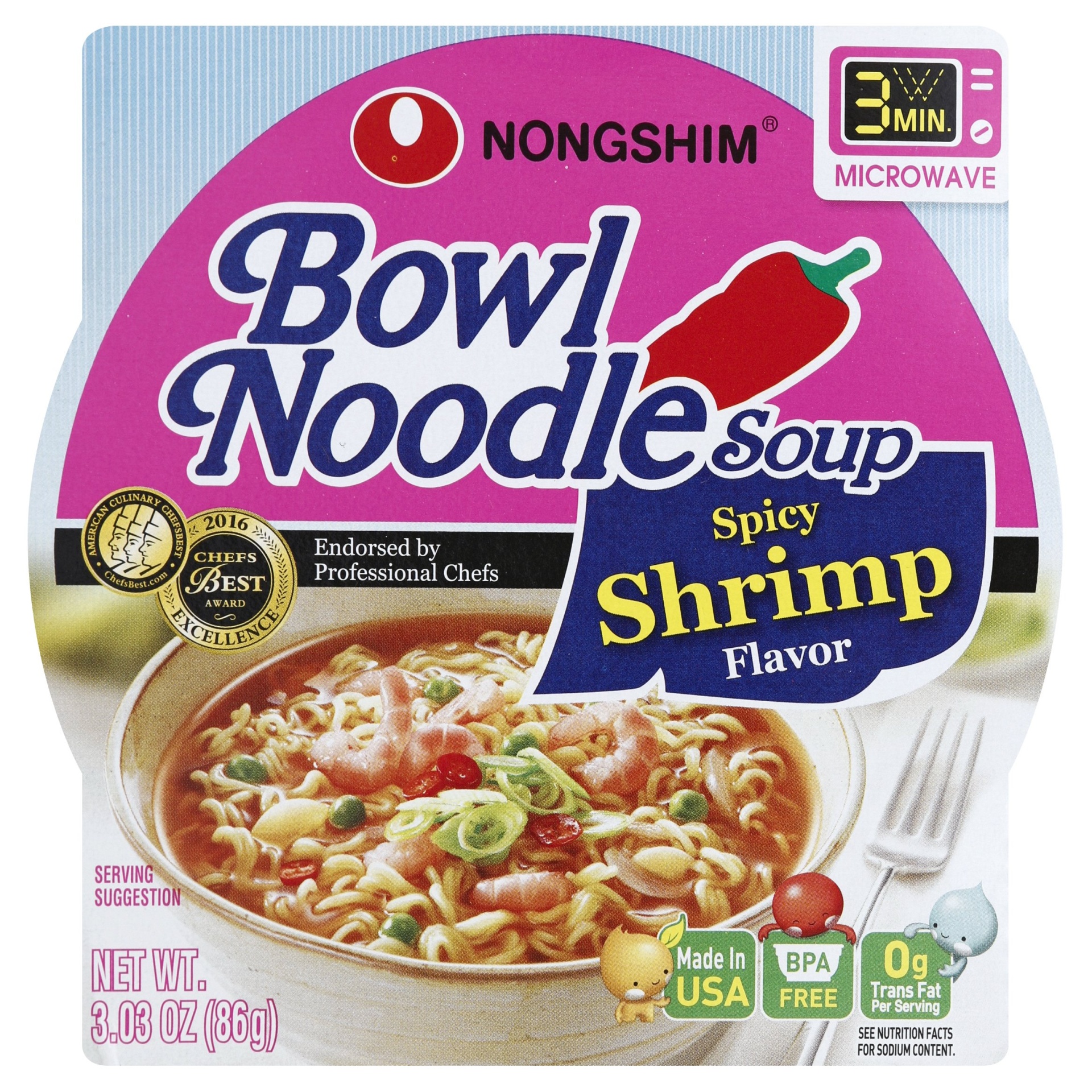 Nongshim Spicy Shrimp Bowl Noodle Soup 3.03 oz Shipt