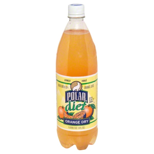 slide 1 of 1, Polar Diet Orange Dry Seltzer, 1 liter