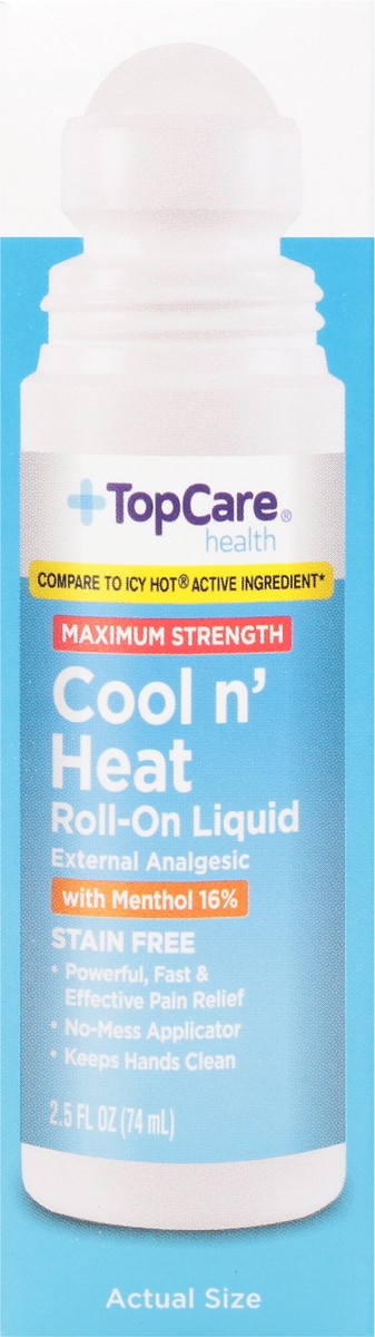 slide 4 of 15, TopCare Health Maximum Strength Cool n' Heat Roll-On Liquid with Menthol 16% 2.5 fl oz, 2.5 fl oz