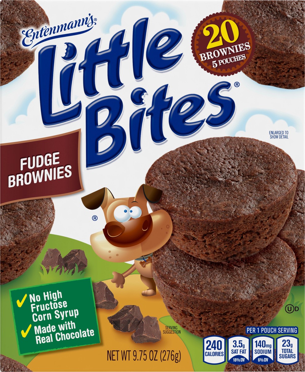 slide 3 of 8, Entenmann's Little Bites Fudge Brownie Mini Muffins, 5 pouches, 9.75 oz, 9.75 oz