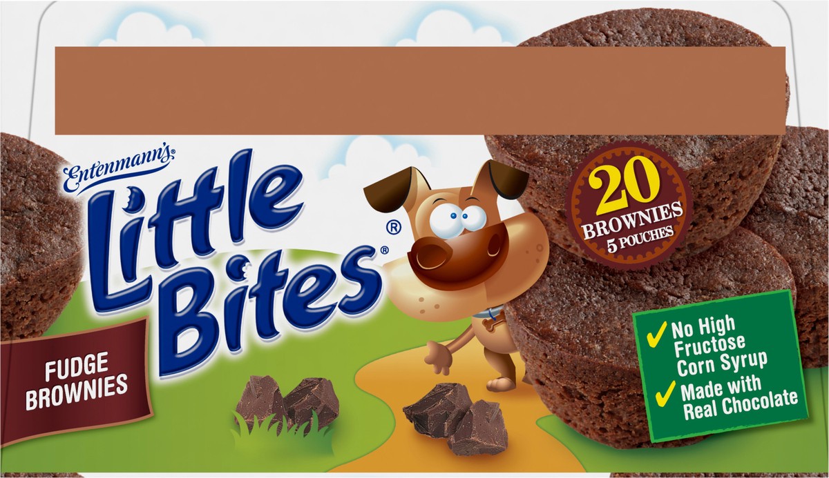 slide 6 of 8, Entenmann's Little Bites Fudge Brownie Mini Muffins, 5 pouches, 9.75 oz, 9.75 oz