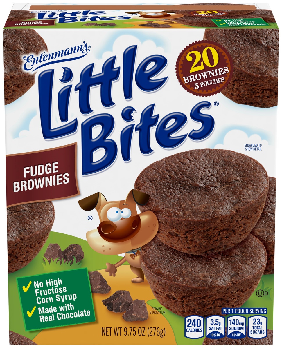 slide 1 of 8, Entenmann's Little Bites Fudge Brownies 5 Pk 20 Ct, 8.25 oz