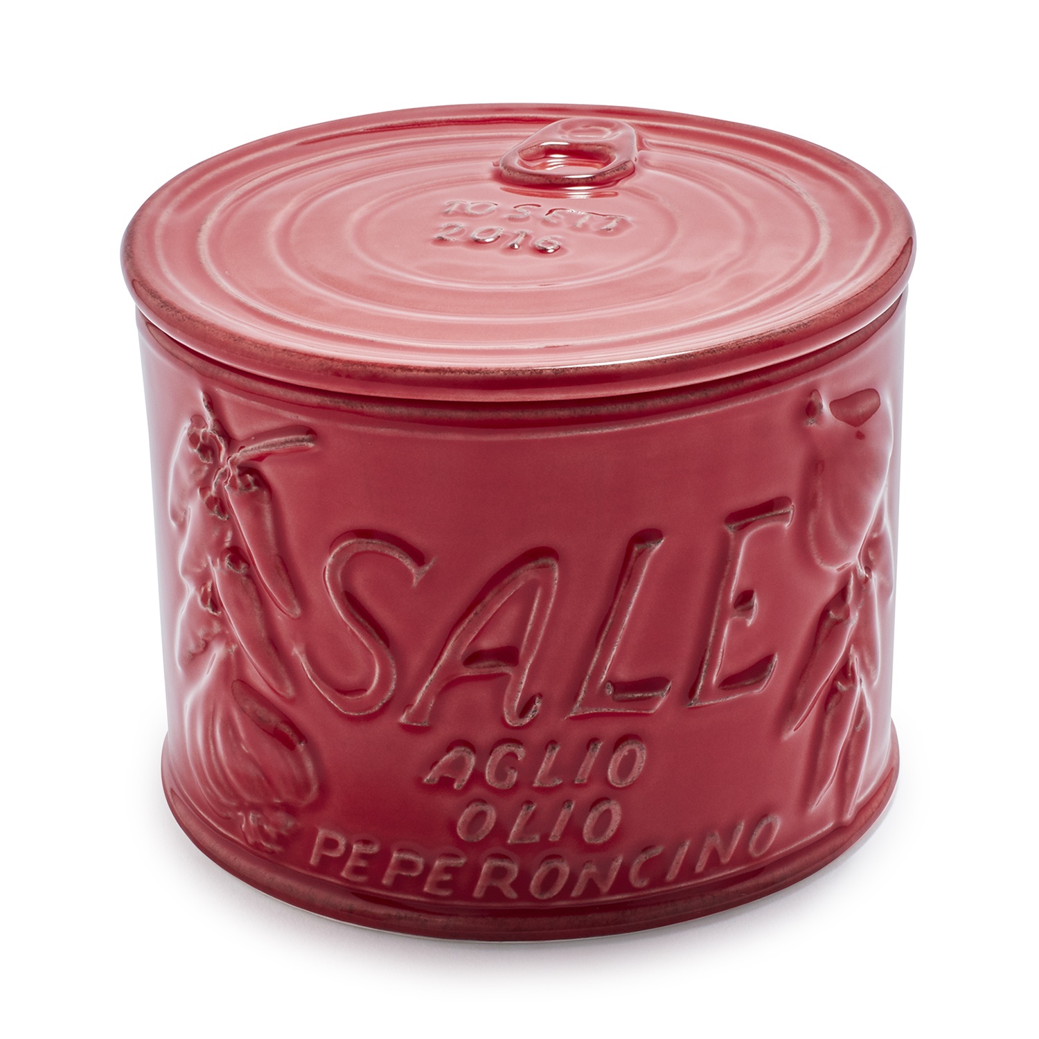 slide 1 of 1, Sur La Table Italian Embossed Salt Box, Red, 1 ct