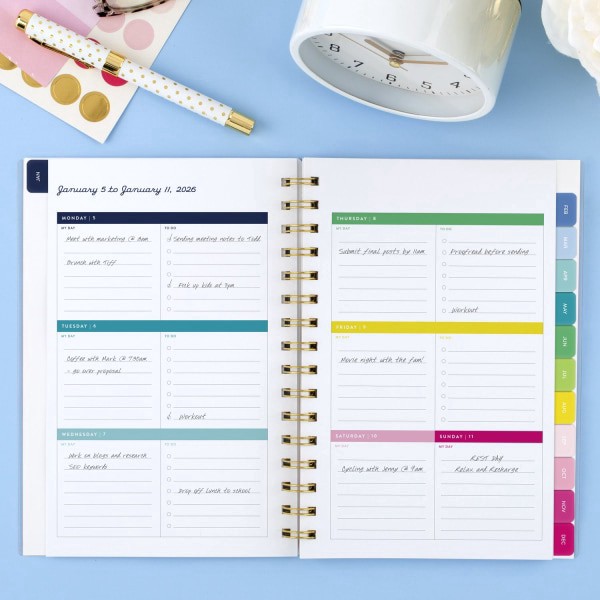 slide 5 of 10, At-A-Glance Simplified by Emily Ley for AT-A-GLANCE® 2026 Weekly Monthly Planner, English Garden, Small, 5 1/2"" x 8 1/2"", 1 ct