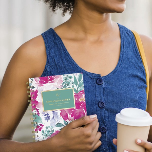 slide 3 of 10, At-A-Glance Simplified by Emily Ley for AT-A-GLANCE® 2026 Weekly Monthly Planner, English Garden, Small, 5 1/2"" x 8 1/2"", 1 ct