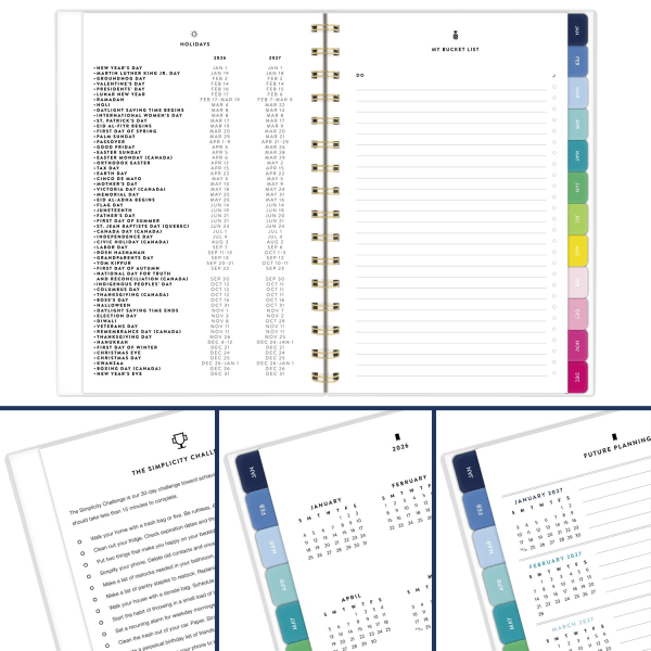 slide 6 of 10, At-A-Glance Simplified by Emily Ley for AT-A-GLANCE® 2026 Weekly Monthly Planner, English Garden, Small, 5 1/2"" x 8 1/2"", 1 ct