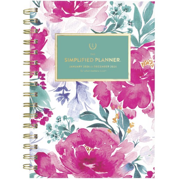 slide 4 of 10, At-A-Glance Simplified by Emily Ley for AT-A-GLANCE® 2026 Weekly Monthly Planner, English Garden, Small, 5 1/2"" x 8 1/2"", 1 ct