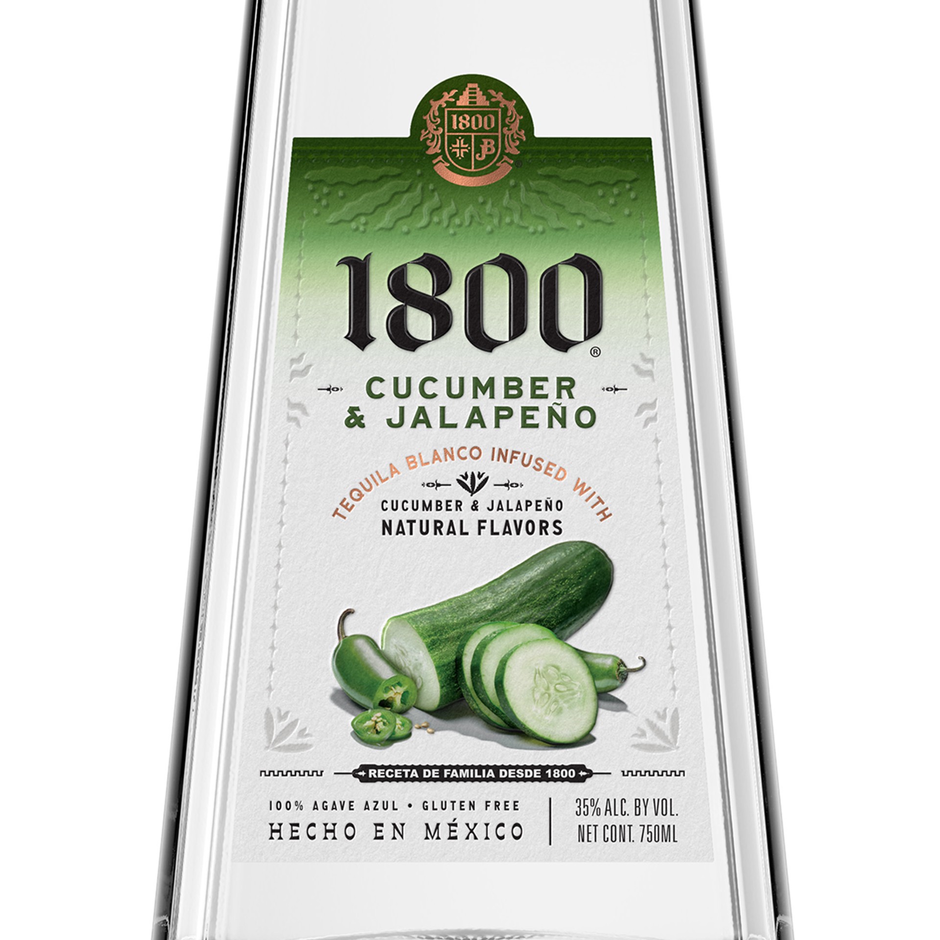 slide 4 of 10, 1800 Cucumber & Jalapeno Tequila 750 ml, 750 ml