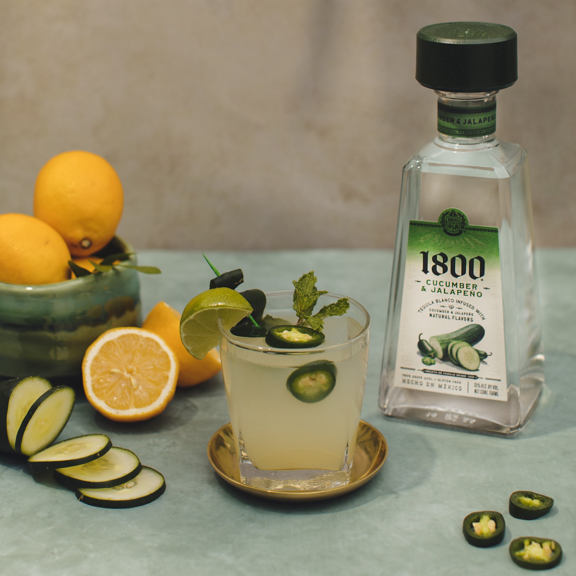 slide 2 of 10, 1800 Cucumber & Jalapeno Tequila 750 ml, 750 ml