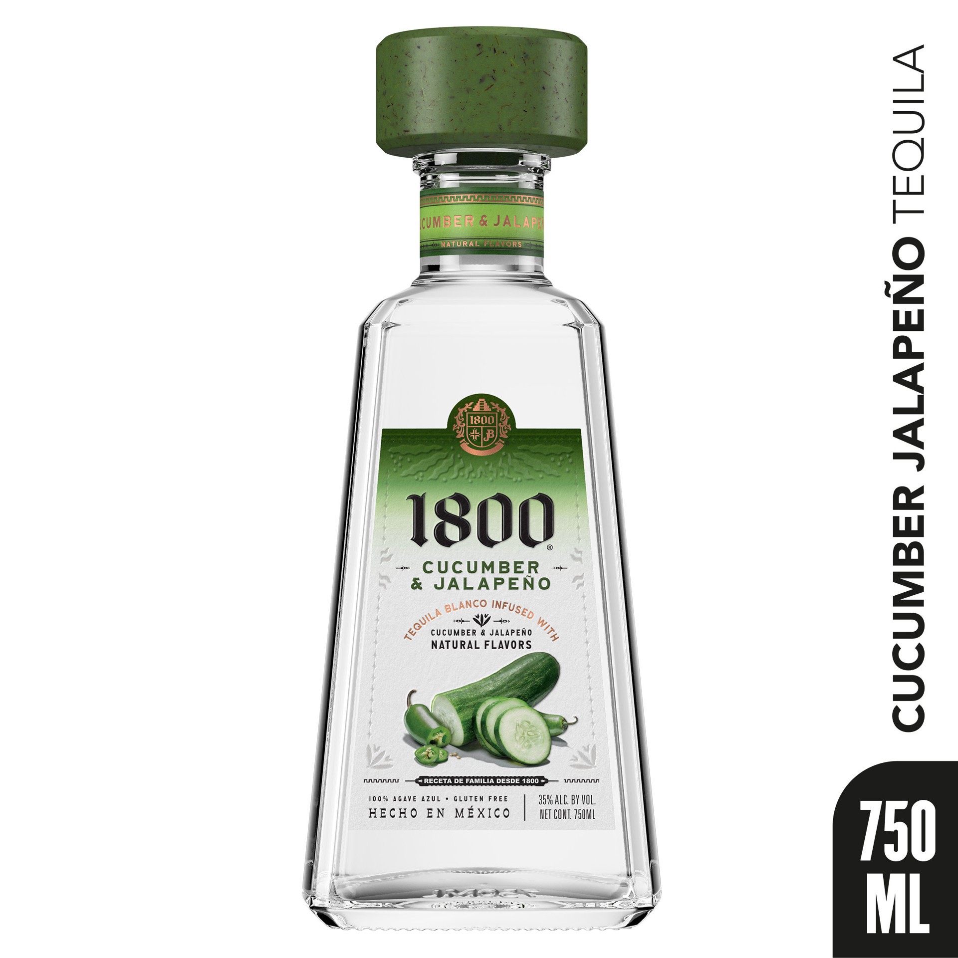 slide 6 of 10, 1800 Cucumber & Jalapeno Tequila 750 ml, 750 ml