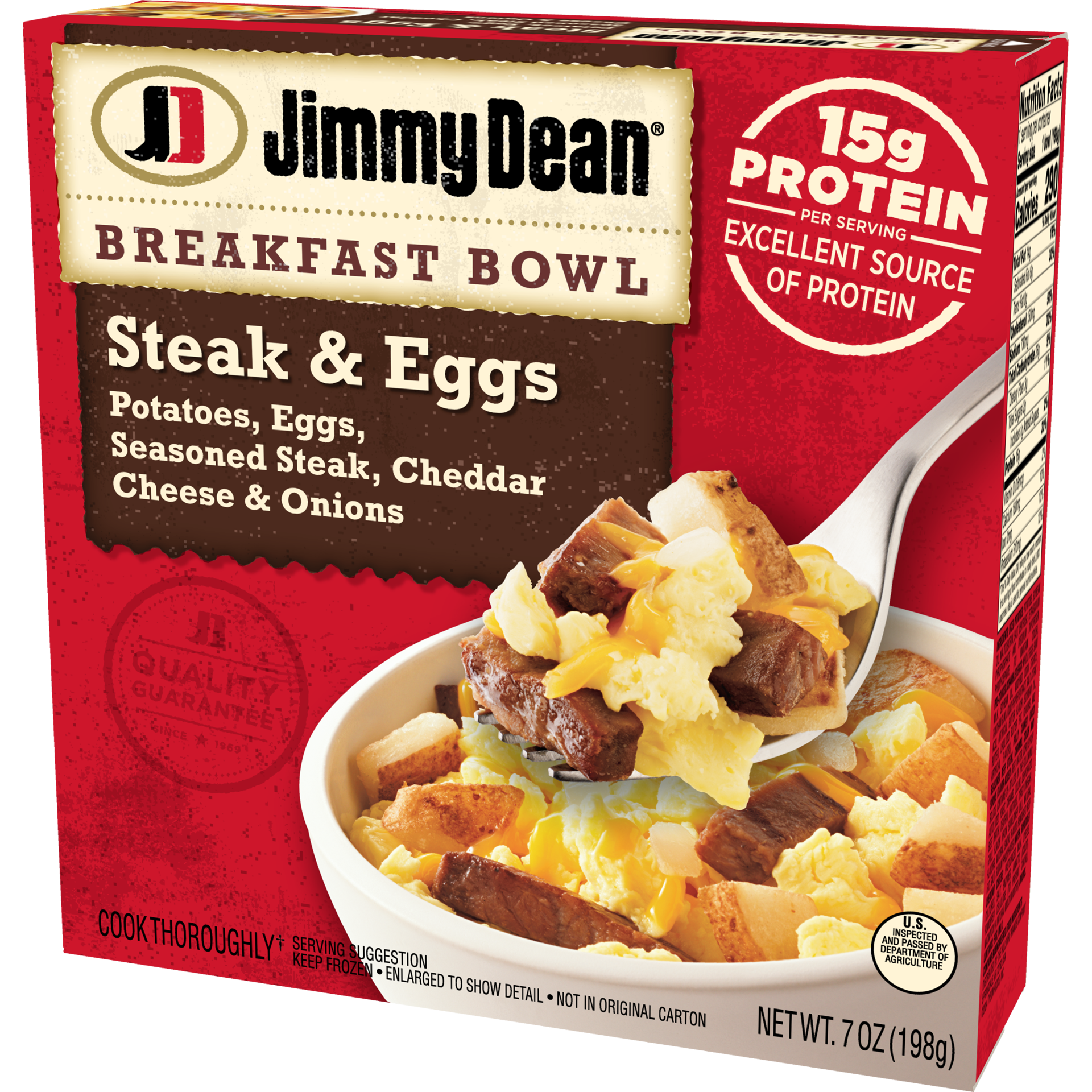 slide 4 of 10, Jimmy Dean Breakfast Bow, Steak, Frozen, 7 oz Bowl, 198.45 g