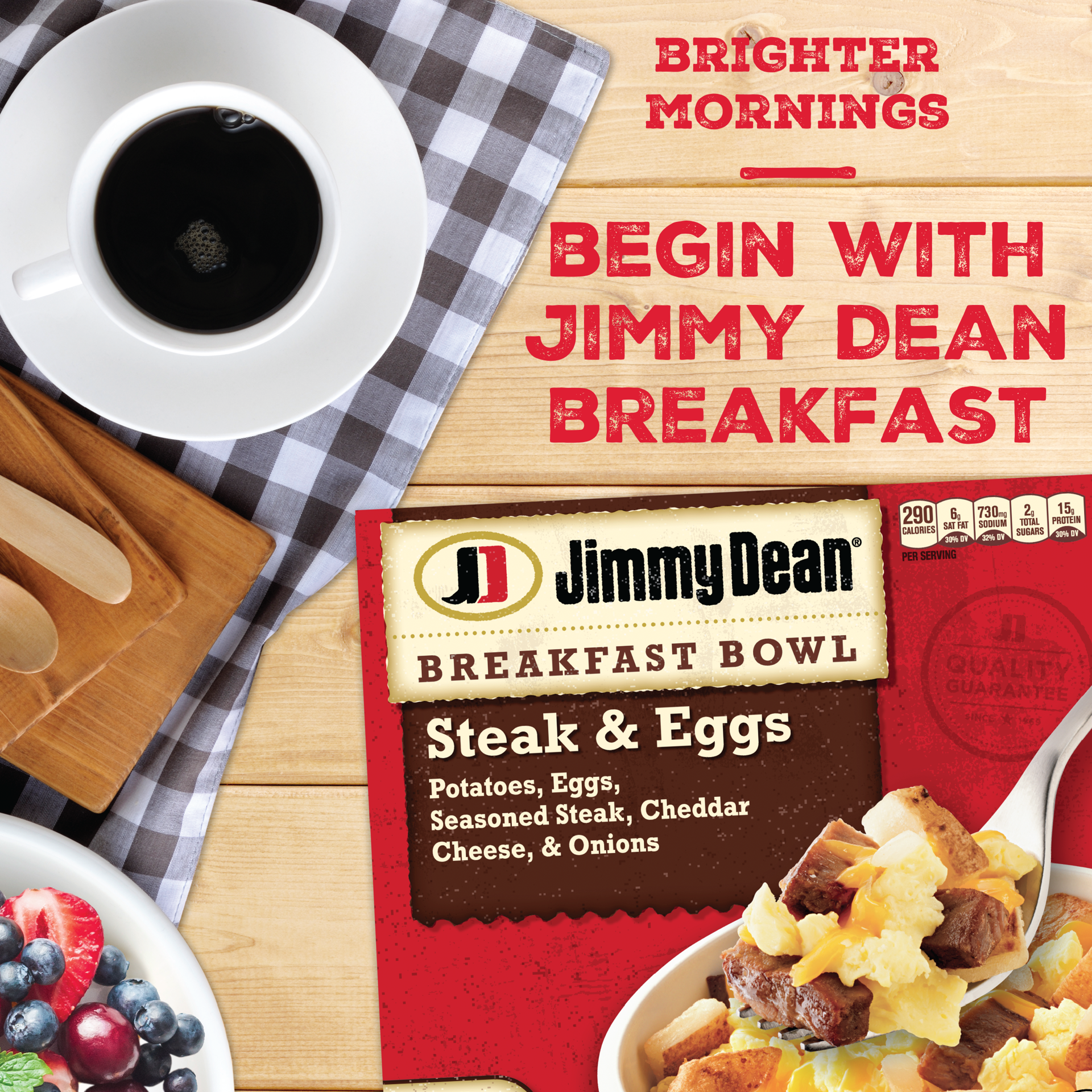 slide 9 of 10, Jimmy Dean Breakfast Bow, Steak, Frozen, 7 oz Bowl, 198.45 g