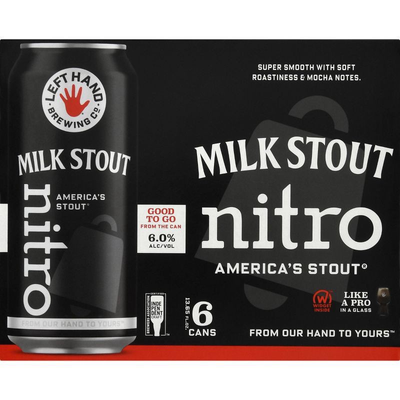 slide 4 of 4, Left Hand Brewing Co. Nitro Milk Stout Beer 6 ea, 6 ct; 12 oz