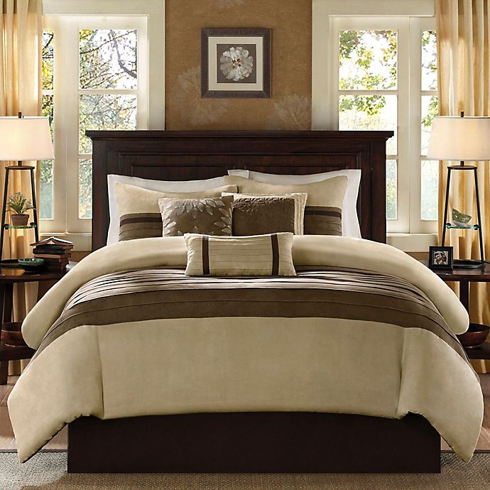 slide 1 of 12, Madison Park Palmer Faux Suede King/California King Duvet Cover Set - Natural, 6 ct