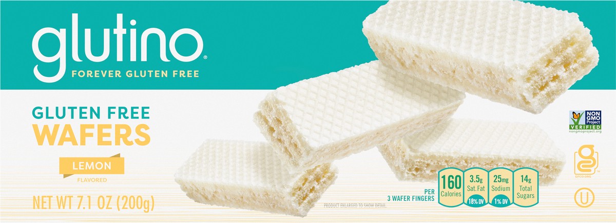 slide 5 of 9, Glutino Gluten Free Lemon Flavored Wafers, 7.1 oz