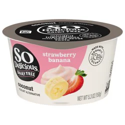 So Delicious Coconut Milk Yogurt Alternative, Strawberry Banana, Vegan, Gluten Free, 5.3 oz Container