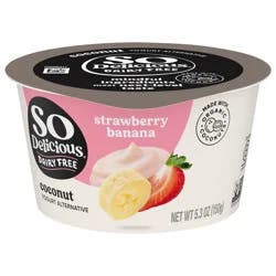 So Delicious Coconut Milk Yogurt Alternative, Strawberry Banana, Vegan, Gluten Free, 5.3 oz Container