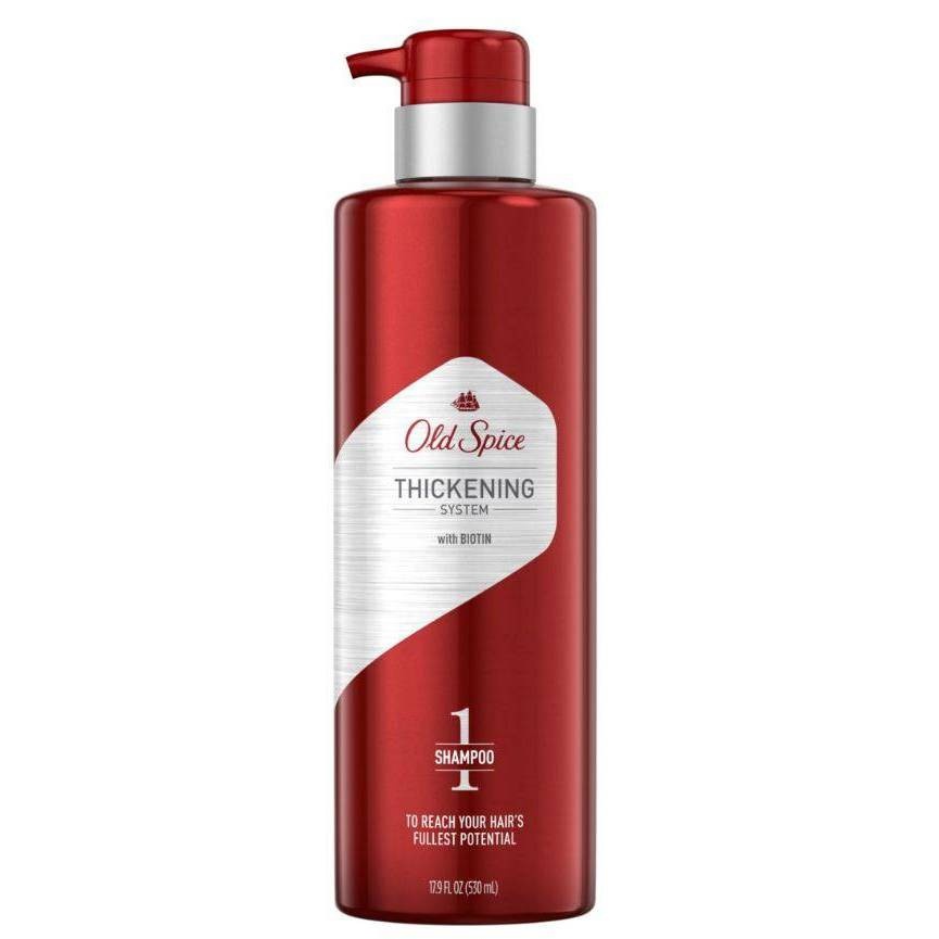 slide 1 of 1, Old Spice Thickening System Shampoo for Men, Infused with Biotin, 17.9 fl oz