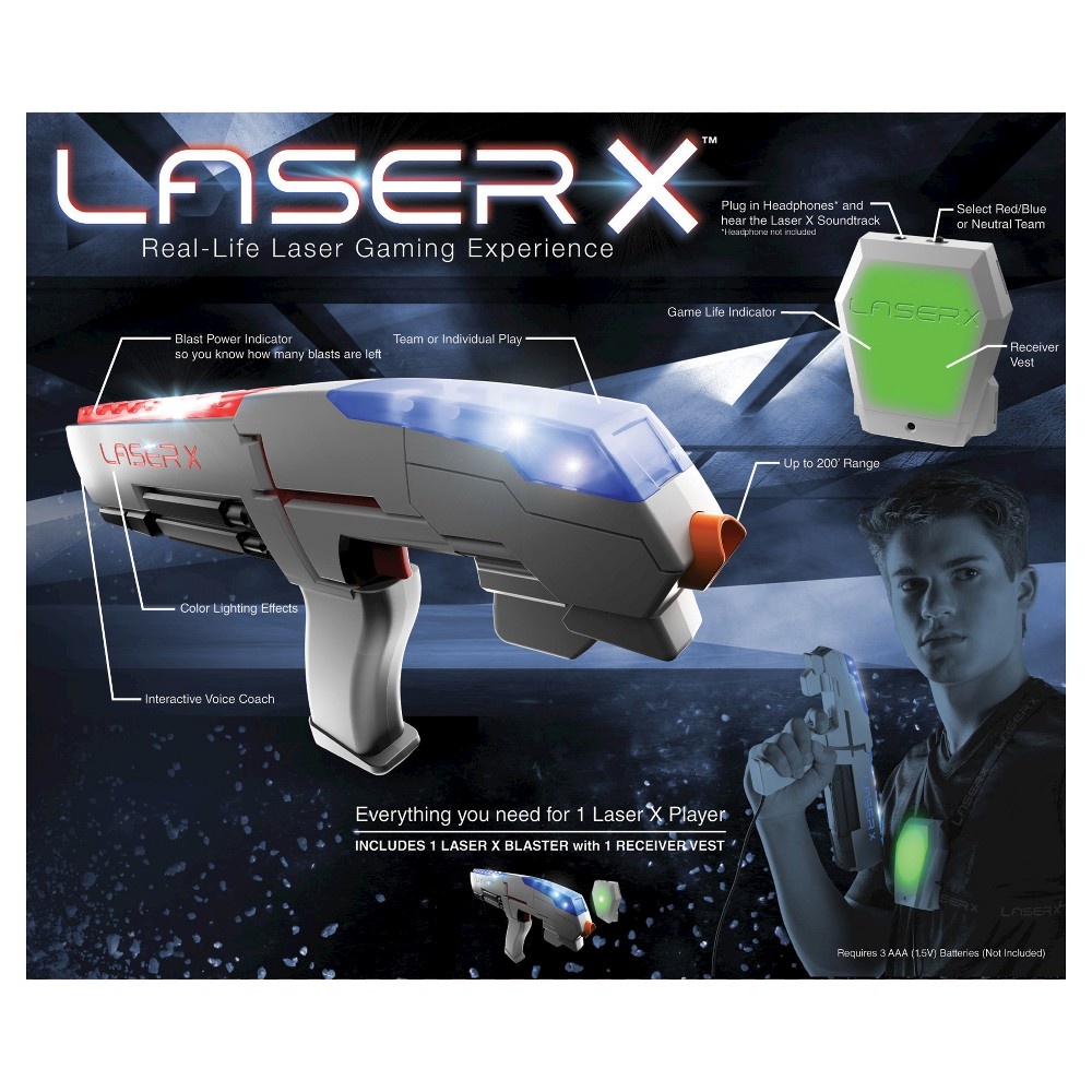 slide 3 of 3, LASER X One Player Laser Tag Gaming Set, 1 ct