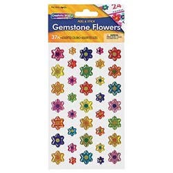Creativity Street Peel and Stick Gemstone Stickers, Flowers, Assorted Sizes