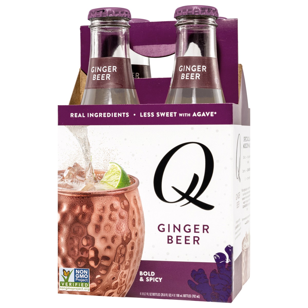 slide 7 of 9, Q Mixers Ginger Beer, Premium Cocktail Mixer Made with Real Ingredients, (4 Bottles) - 4 ct, 4 ct