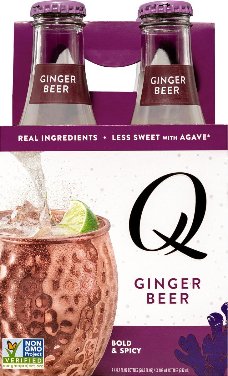 slide 6 of 9, Q Mixers Ginger Beer, Premium Cocktail Mixer Made with Real Ingredients, (4 Bottles) - 4 ct, 4 ct