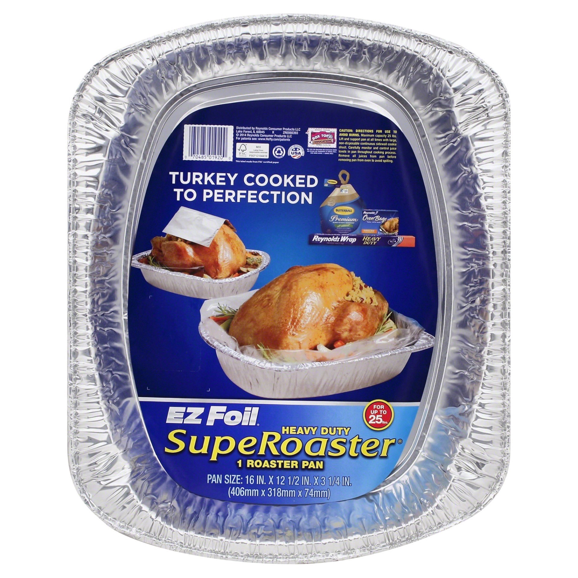 slide 1 of 7, Hefty E-Z Foil Super Roaster, 16 in x 12.5 in x 3.25 in