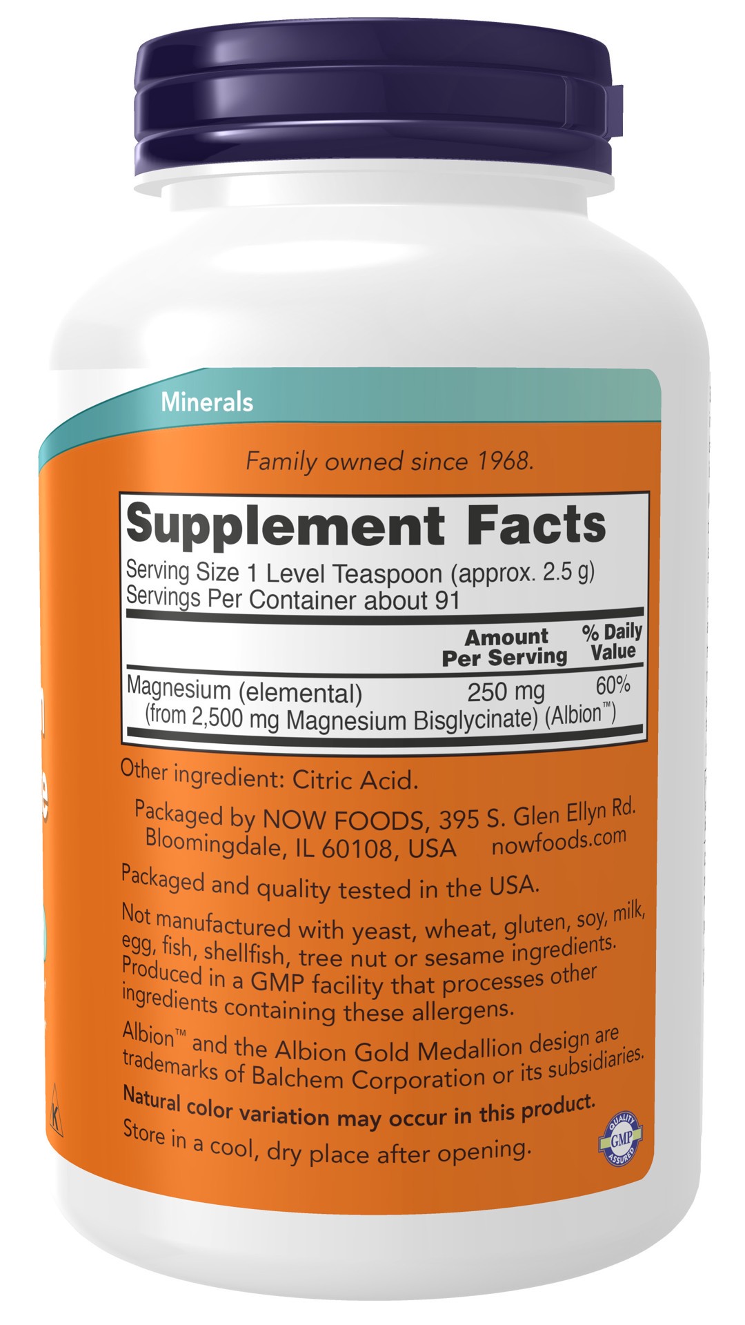 slide 2 of 4, NOW Magnesium Bisglycinate Powder - 8 oz., 8 oz