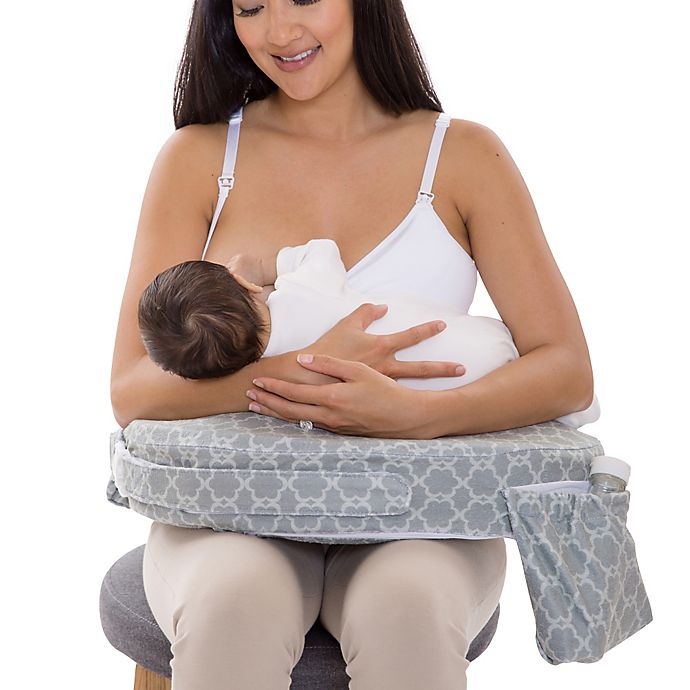 slide 3 of 3, My Brest Friend &nbsp;Deluxe Breast Feeding Pillow Flower Key Gray, 1 ct