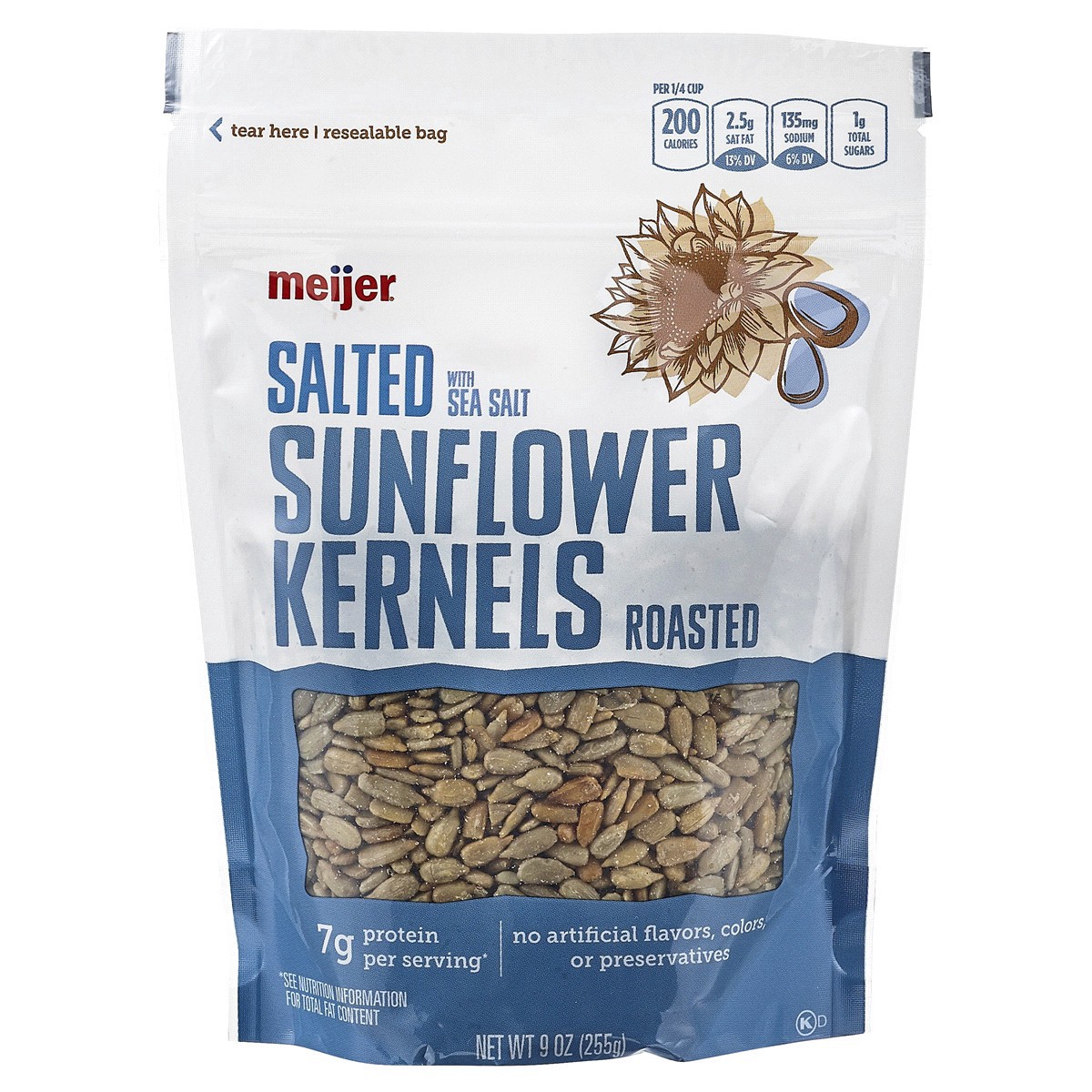 slide 1 of 5, Meijer Salted Roasted Sunflower Kernels, 9 oz