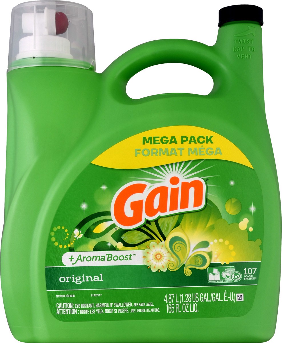 slide 3 of 12, Gain +Aroma Boost Mega Pack Original Detergent 4.87 lt, 4.87 l