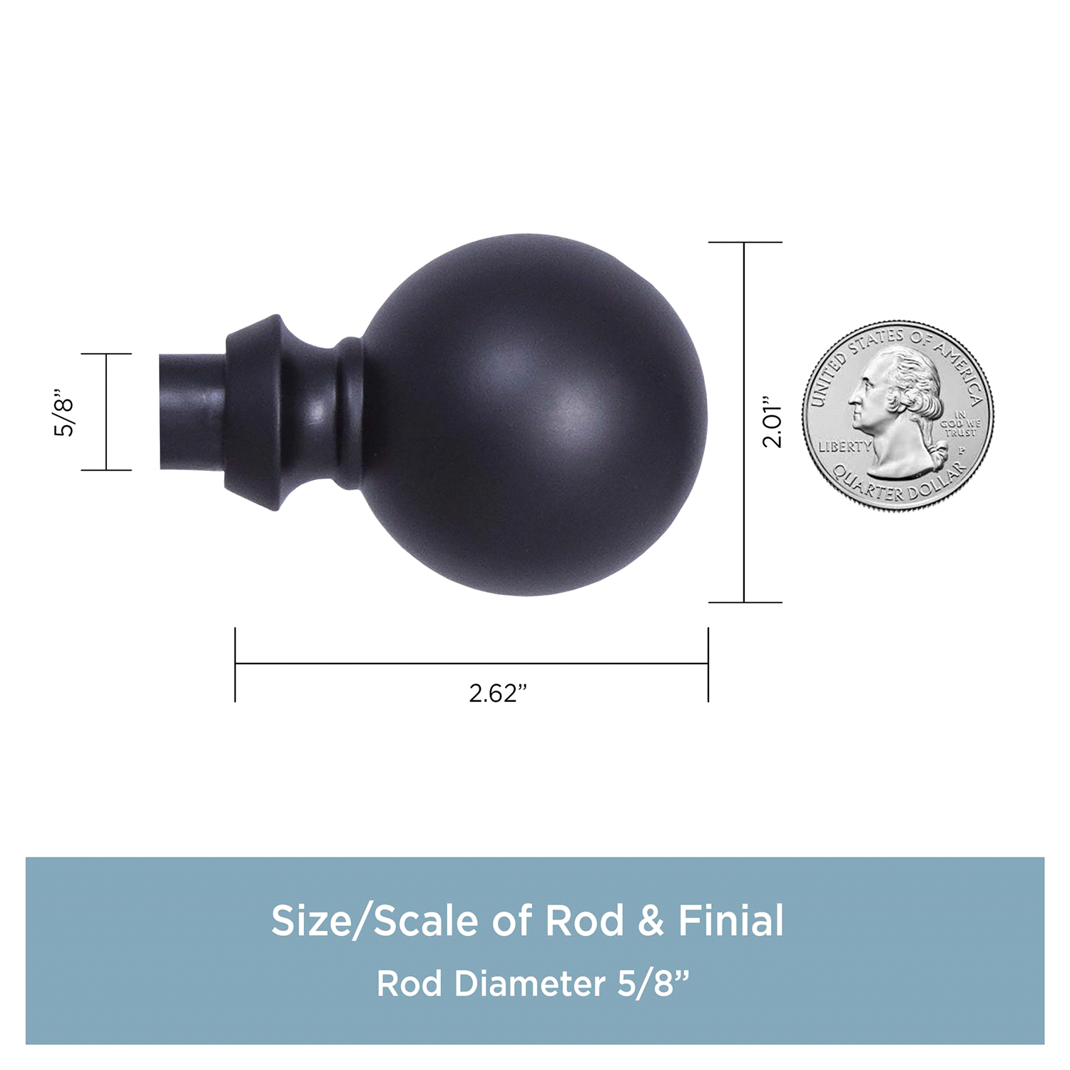 slide 2 of 4, Kenney Newbury 5/8" Standard Decorative Window Curtain Rod, 28-48", Black, 28 ct