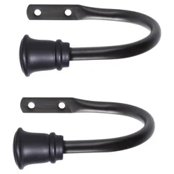 Kenney Trumpet Holdbacks for Curtains and Drapes, Black