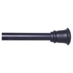 Kenney Trumpet 5/8" Standard Decorative Window Curtain Rod, 28-48", Black