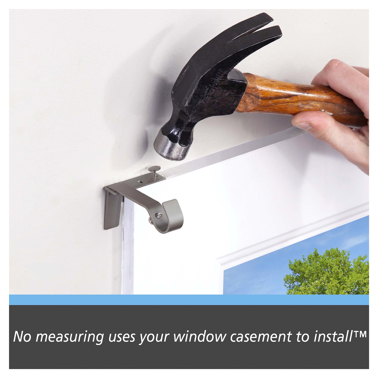 slide 2 of 5, Kenney Fast Fit Vance 5/8" No Measure Curtain Rod, 36-66", Polished Pewter, 1 ct