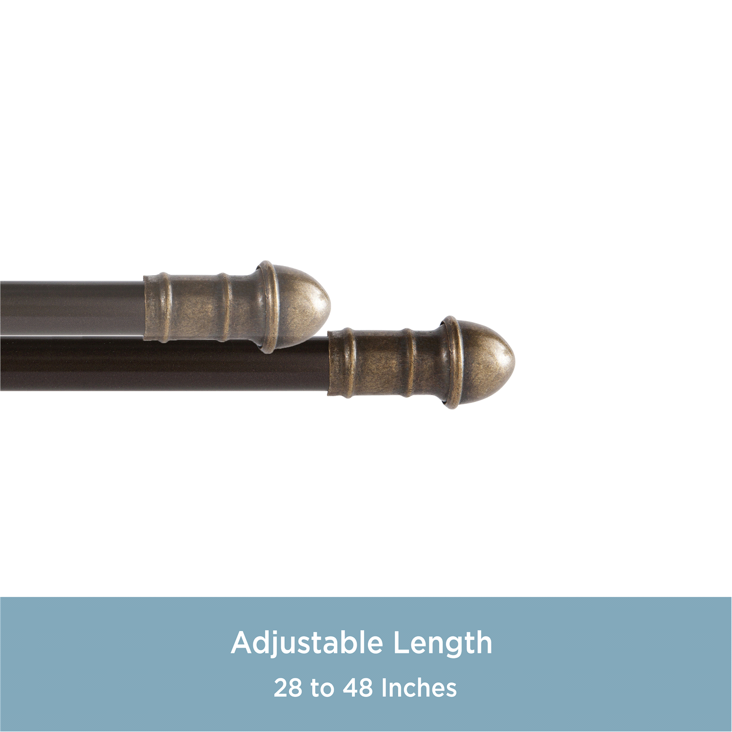 slide 2 of 4, Kenney Dresden 7/16" Adjustable Decorative Café Curtain Rod, 28-48", Oil Rubbed Bronze, 28 ct