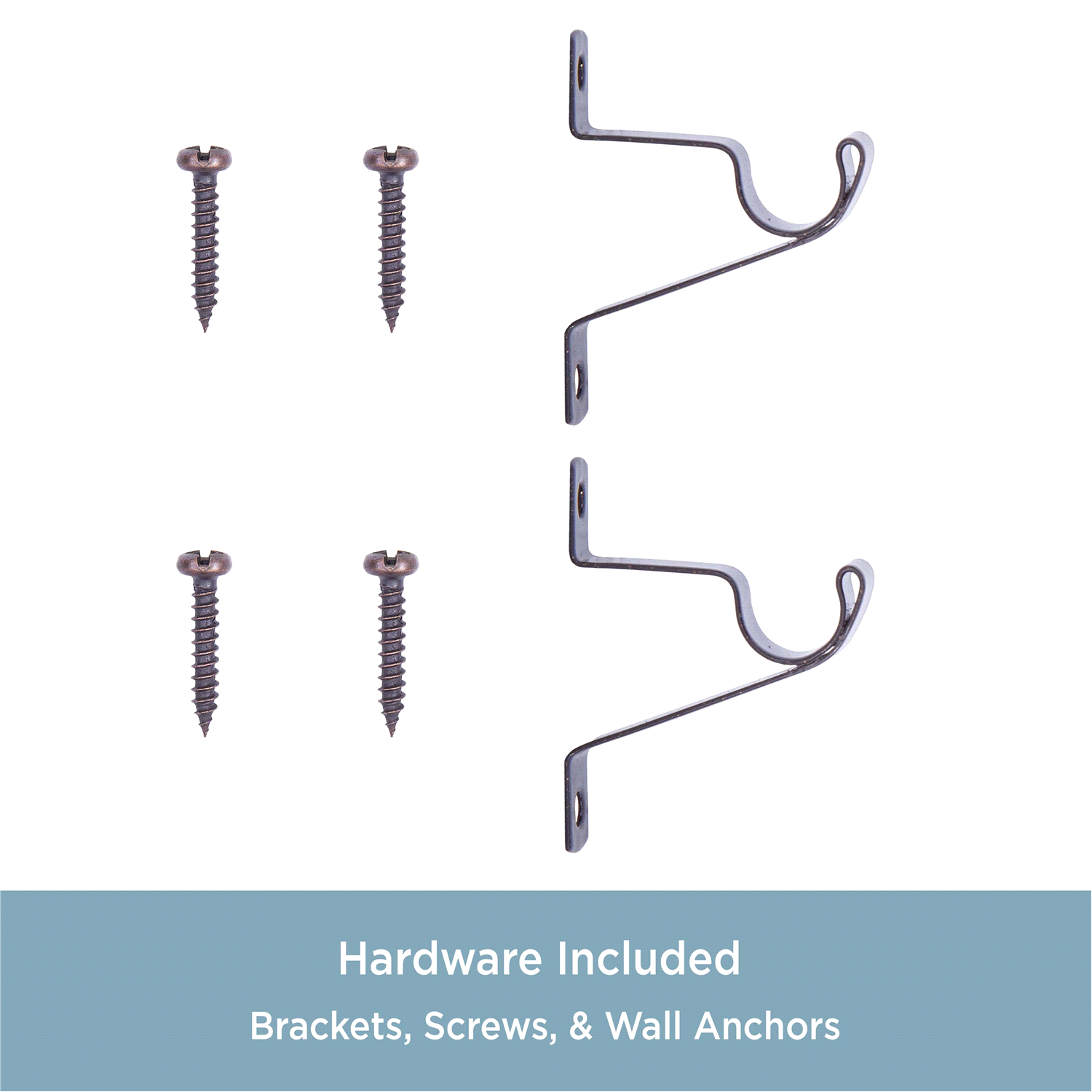 slide 3 of 4, Kenney Dresden 7/16" Adjustable Decorative Café Curtain Rod, 28-48", Oil Rubbed Bronze, 28 ct