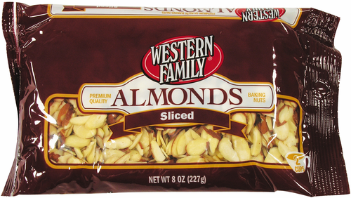 slide 1 of 1, Western Family Almonds Sliced Baking, 8 oz