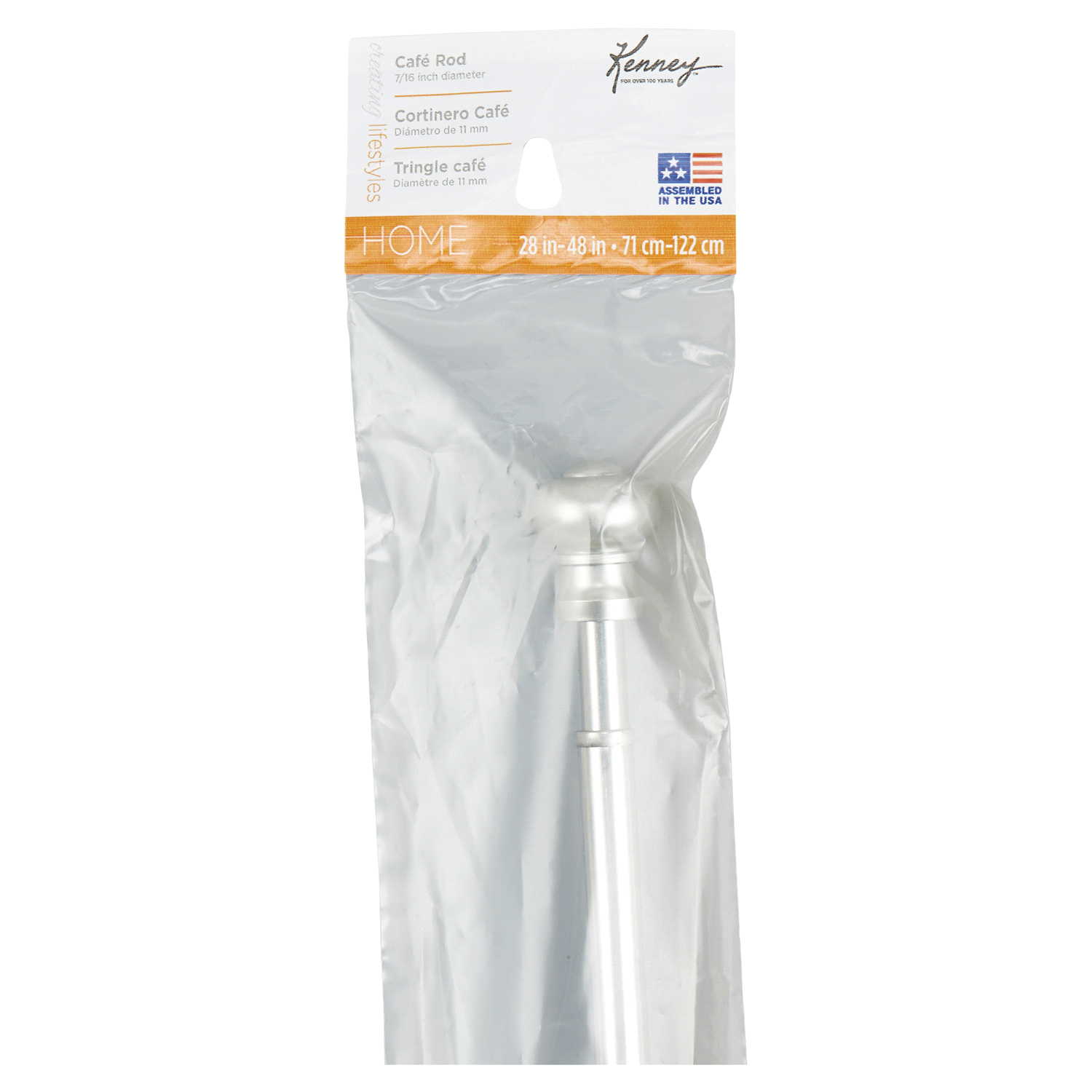 slide 2 of 2, Kenney Rod Ashby Satin Silver 28"-48" 7/16, 1 ct