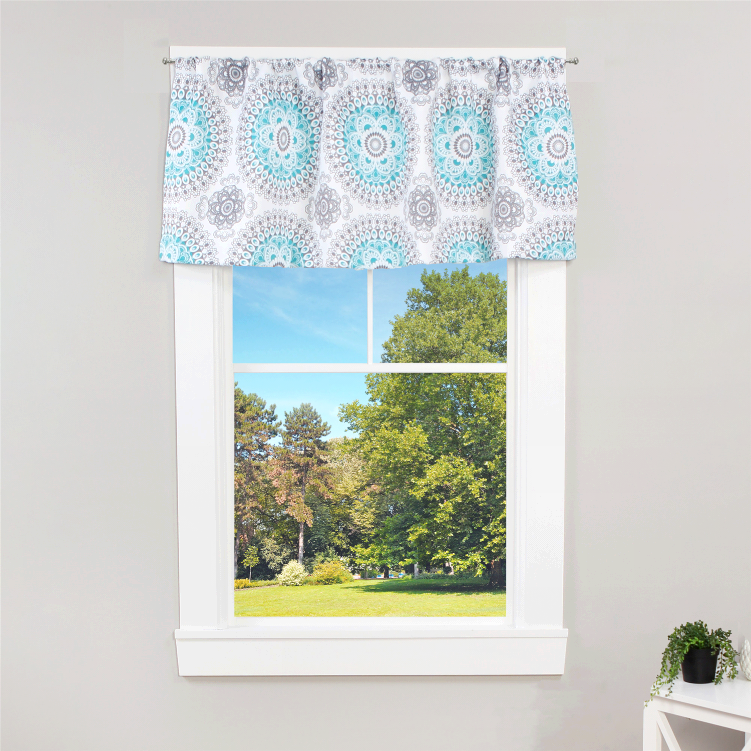 slide 3 of 3, Kenney Ashby 7/16" Adjustable Decorative Café Curtain Rod, 48-84", Satin Silver, 48 ct