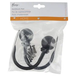 Kenney Decorative Ball Holdbacks for Curtains and Drapes, Black