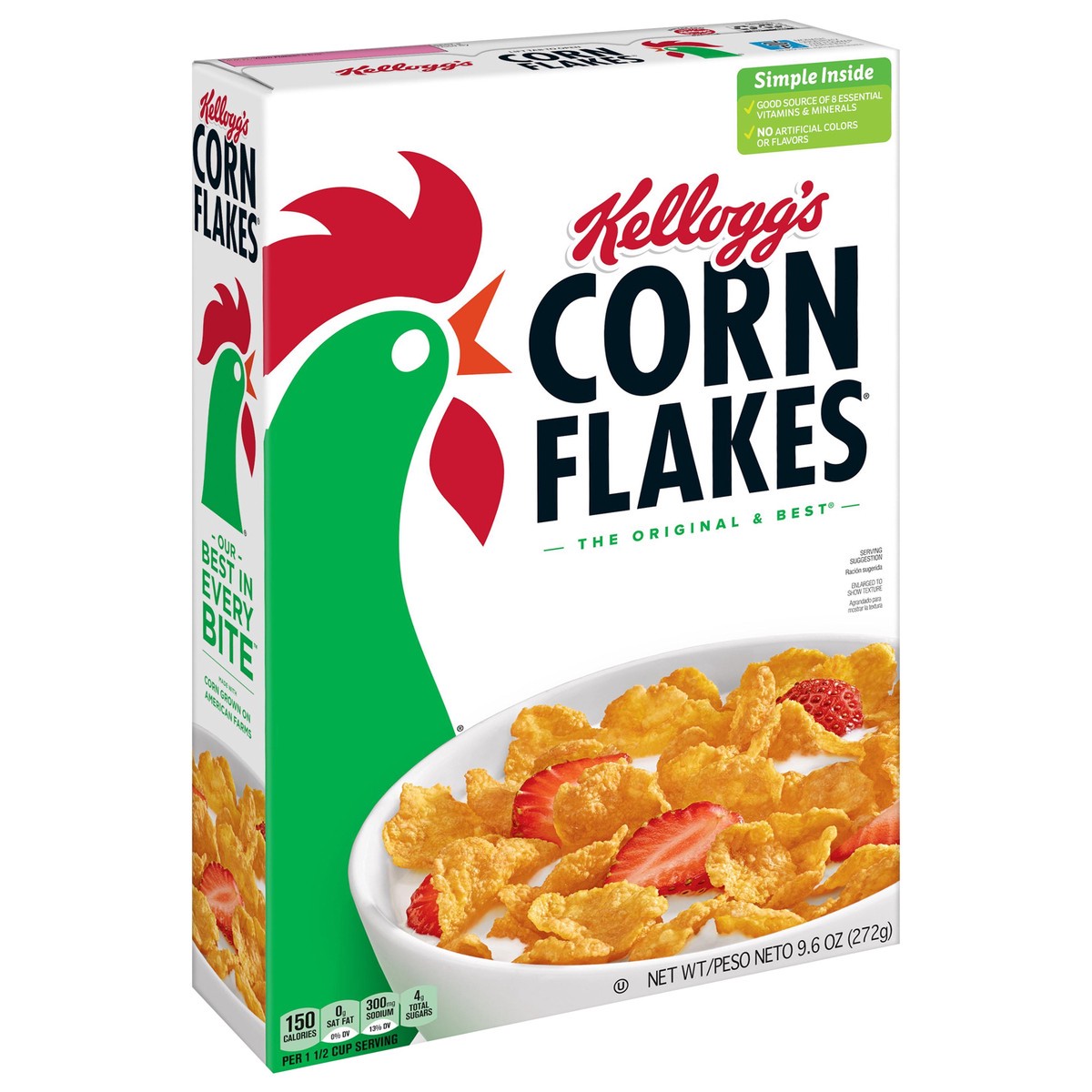 slide 4 of 8, Kellogg's Corn Flakes Original Breakfast Cereal, 9.6 oz