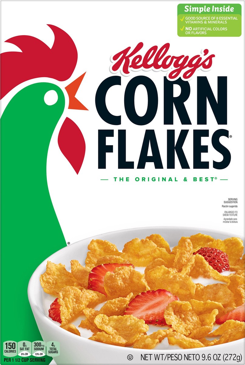 slide 2 of 8, Kellogg's Corn Flakes Original Breakfast Cereal, 9.6 oz