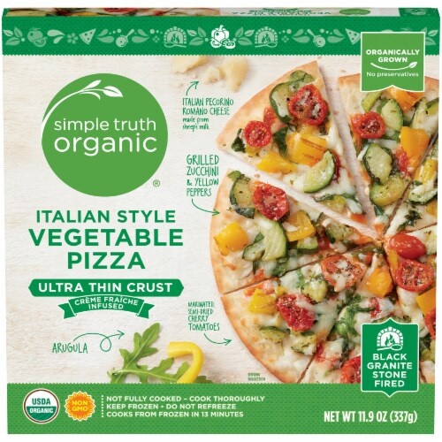 slide 1 of 6, Simple Truth Organic Italian Style Veggie Thin Crust Pizza, 11.9 oz
